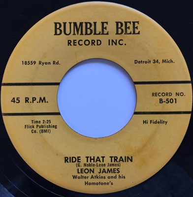 Lot 186 - LEON JAMES - BABY LET'S ROCK C/W RIDE THAT TRAIN 7" (ORIGINAL US COPY - BUMBLE BEE 501)