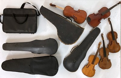 Lot 34 - ASSORTED VIOLINS.