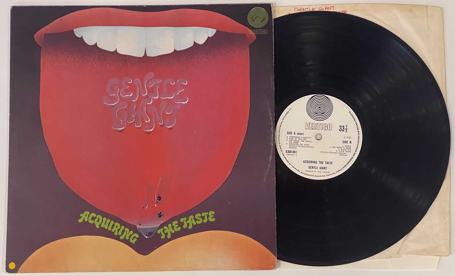 Lot 39 - GENTLE GIANT - ACQUIRING THE TASTE LP (ORIGINAL UK COPY - VERTIGO SWIRL 6360 041)