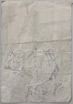Lot 7 - QUEEN EMI MINI POSTER/HANDBILL FOR THEIR 1ST ALBUM SIGNED BY ROGER TAYLOR & MORE