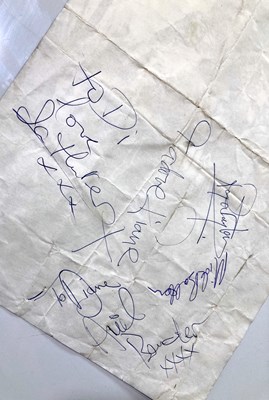 Lot 7 - QUEEN EMI MINI POSTER/HANDBILL FOR THEIR 1ST ALBUM SIGNED BY ROGER TAYLOR & MORE