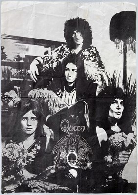 Lot 7 - QUEEN EMI MINI POSTER/HANDBILL FOR THEIR 1ST ALBUM SIGNED BY ROGER TAYLOR & MORE
