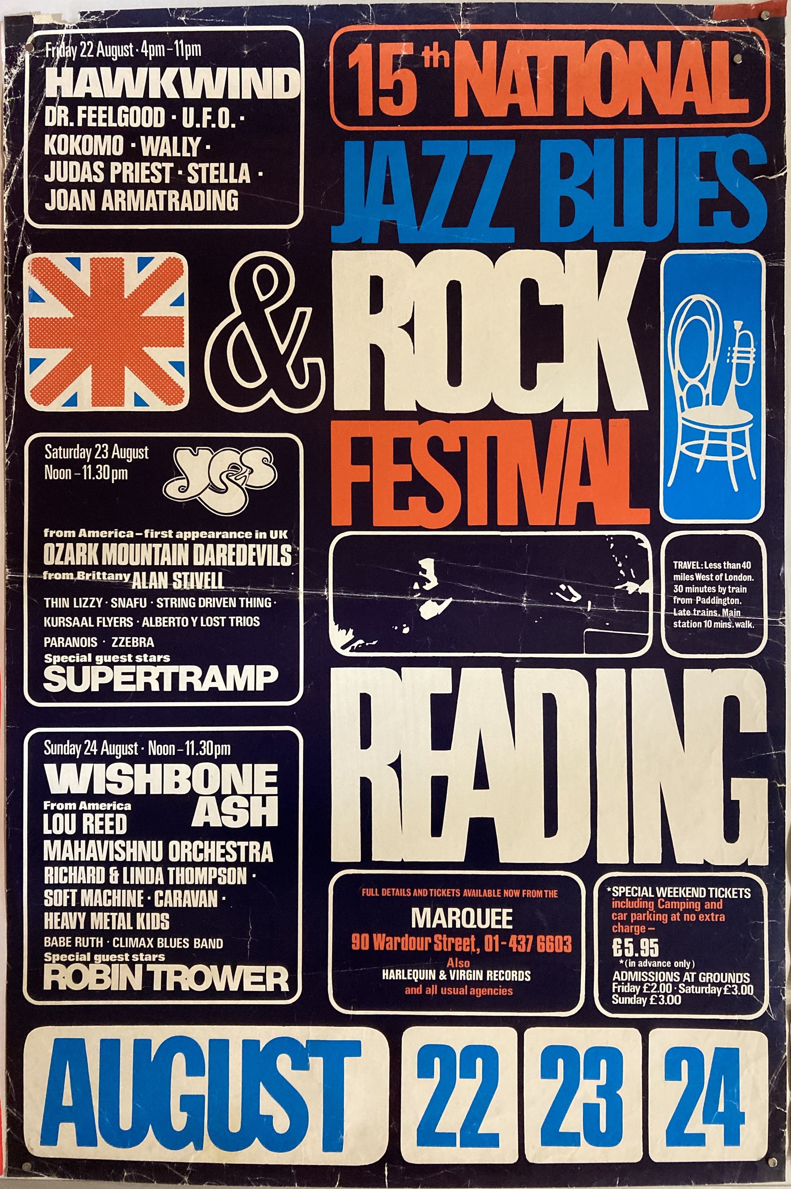 Lot 192 - READING FESTIVAL 1975 POSTER