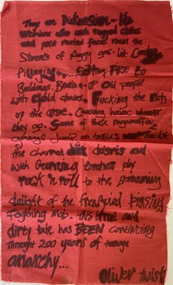 Lot 378 - SEX PISTOLS OLIVER TWIST FABRIC PRINT