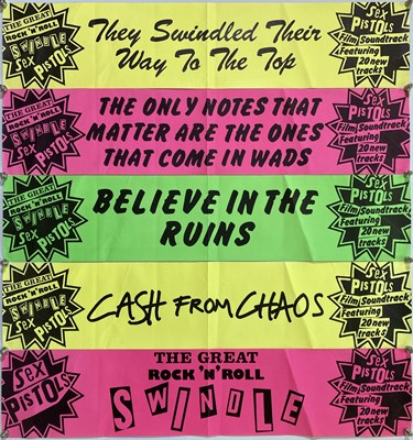 Lot 371 - SEX PISTOLS - GREAT ROCK AND ROLL SWINDLE PROMOTIONAL BANNERS.