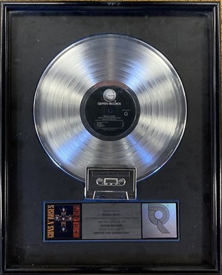 Lot 42 - GUNS N' ROSES APPETITE FOR DESTRUCTION RIAA PLATINUM DISC AWARD