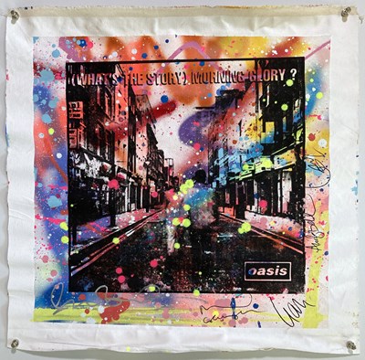 Lot 278 - OASIS - CANVAS PRINT SIGNED BY THE BAND.
