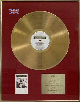 Lot 226 - DEPECHE MODE BPI GOLD DISC AWARD.