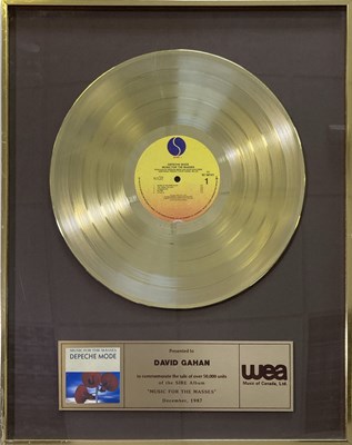 Lot 227 - DEPECHE MODE - WEA CANADA GOLD DISC.