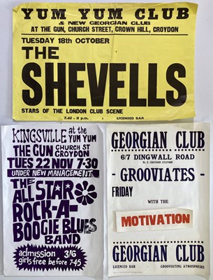 Lot 297 - 1960S CLUB POSTERS - NEW GEORGIAN, CROYDON - THE SHEVELLS.