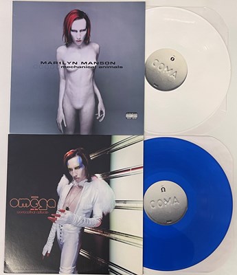 Lot 77 - MARILYN MANSON - MECHANICAL ANIMALS LP (ORIGINAL 1998 US WHITE/BLUE VINYL PRESSING - NOTHING RECORDS INT2-90273-1/2)