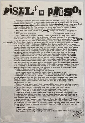 Lot 380 - THE SEX PISTOLS - 'IN PRISON' FROM CASTRATED FANZINE.