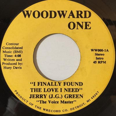 Lot 112 - JERRY (J.G.) GREEN - I FINALLY FOUND THE LOVE I NEED 7" (WOODWARD ONE - WW000-1)