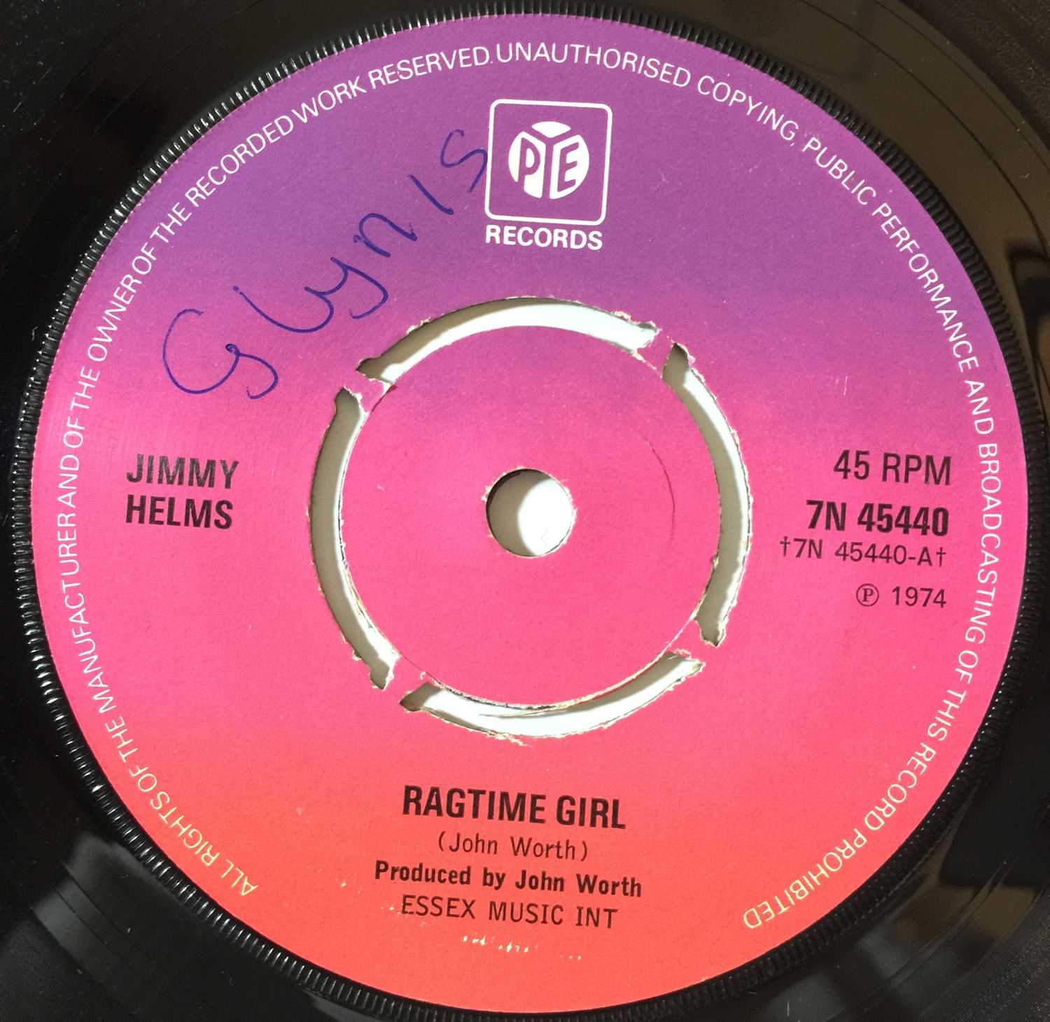 Lot 115 - JIMMY HELMS - RAGTIME GIRL/ ROMEO AND JULIET 7" (PYE - 7N 45440)