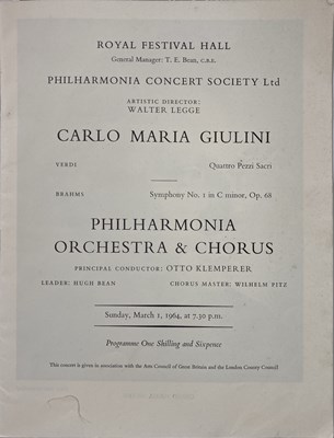 Lot 269 - LONDON PHILHARMONIC ORCHESTRA - CONCERT PROGRAMME ARCHIVE.