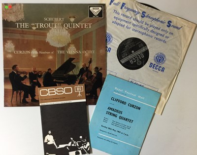 Lot 42 - CURZON/ THE VIENNA OCTET - SCHUBERT: THE TROUT QUINTET LP (SIGNED - ED1 - SXL 2110)