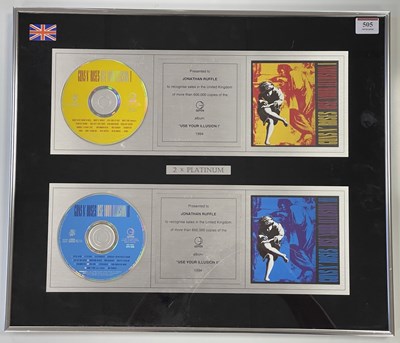 Lot 41 - GUNS AND ROSES USE YOUR ILLUSION DOUBLE PLATINUM SALES AWARD
