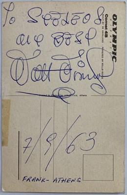 Lot 69 - WALT DISNEY (1901-1966) A SIGNED POSTCARD.