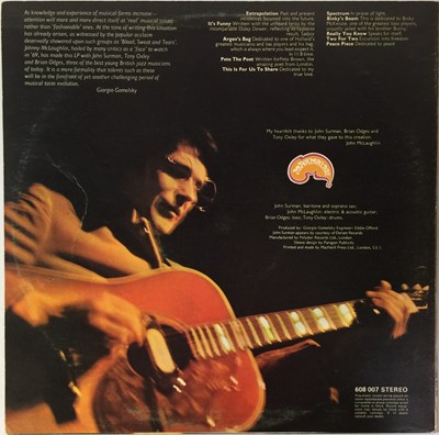 Lot 74 - JOHN MCLAUGHLIN - EXTRAPOLATION LP (ORIGINAL UK COPY - MARMALADE 608007)