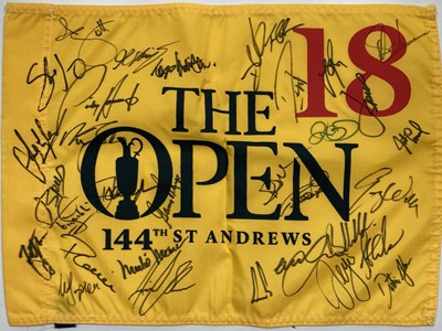 Lot 39 - GOLF MEMORABILIA - MULTI SIGNED 2015 OPEN FLAG.