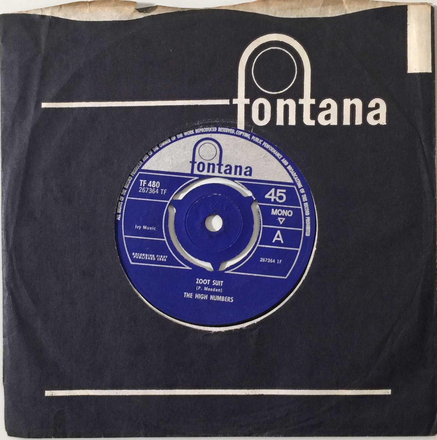 Lot 139 - THE HIGH NUMBERS - ZOOT SUIT 7" - ORIGINAL UK PRESSING (FONTANA - TF 480)