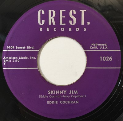 Lot 9 - EDDIE COCHRAN - SKINNY JIM/ HALF LOVED 7" (US ORIGINAL - CREST 1026)
