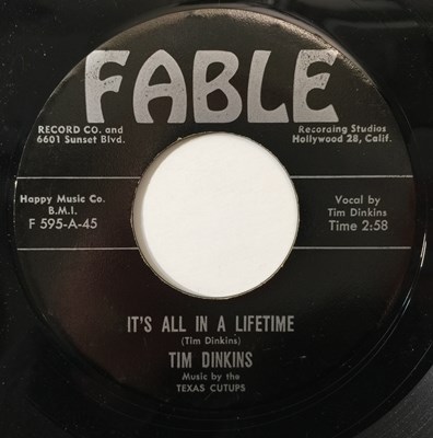 Lot 88 - TIM DINKINS - IT'S ALL IN A LIFETIME/ CATTIN' TONIGHT 7" (US ROCKABILLY - FABLE F-595)