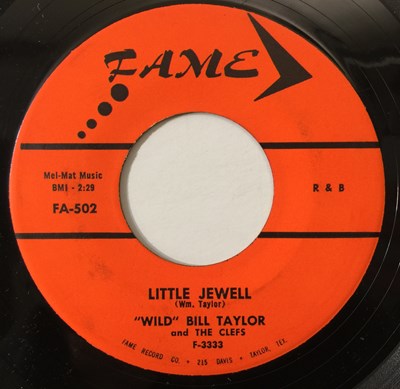 Lot 92 - WILD BILL TAYLOR/ BILL DENNING - LITTLE JEWELL/ STUDY HALL ROMANCE 7" (ROCKABILLY - FAME FA-502)