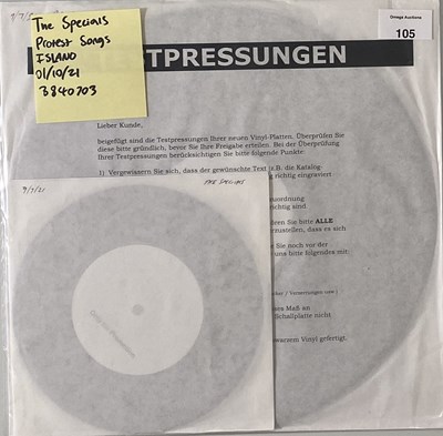 Lot 105 - THE SPECIALS - PROTEST SONGS LP/7" (2021 - ISLAND 3840703)