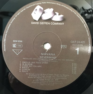 Lot 212 - NIRVANA - NEVERMIND LP (ORIGINAL 1991 EU COPY - GEF 24425)