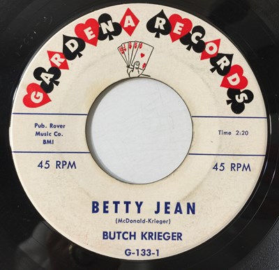 Lot 133 - BUTCH KRIEGER - BETTY JEAN/ HOW DO I STAND 7" (ROCKABILLY - GARDENA G-133)