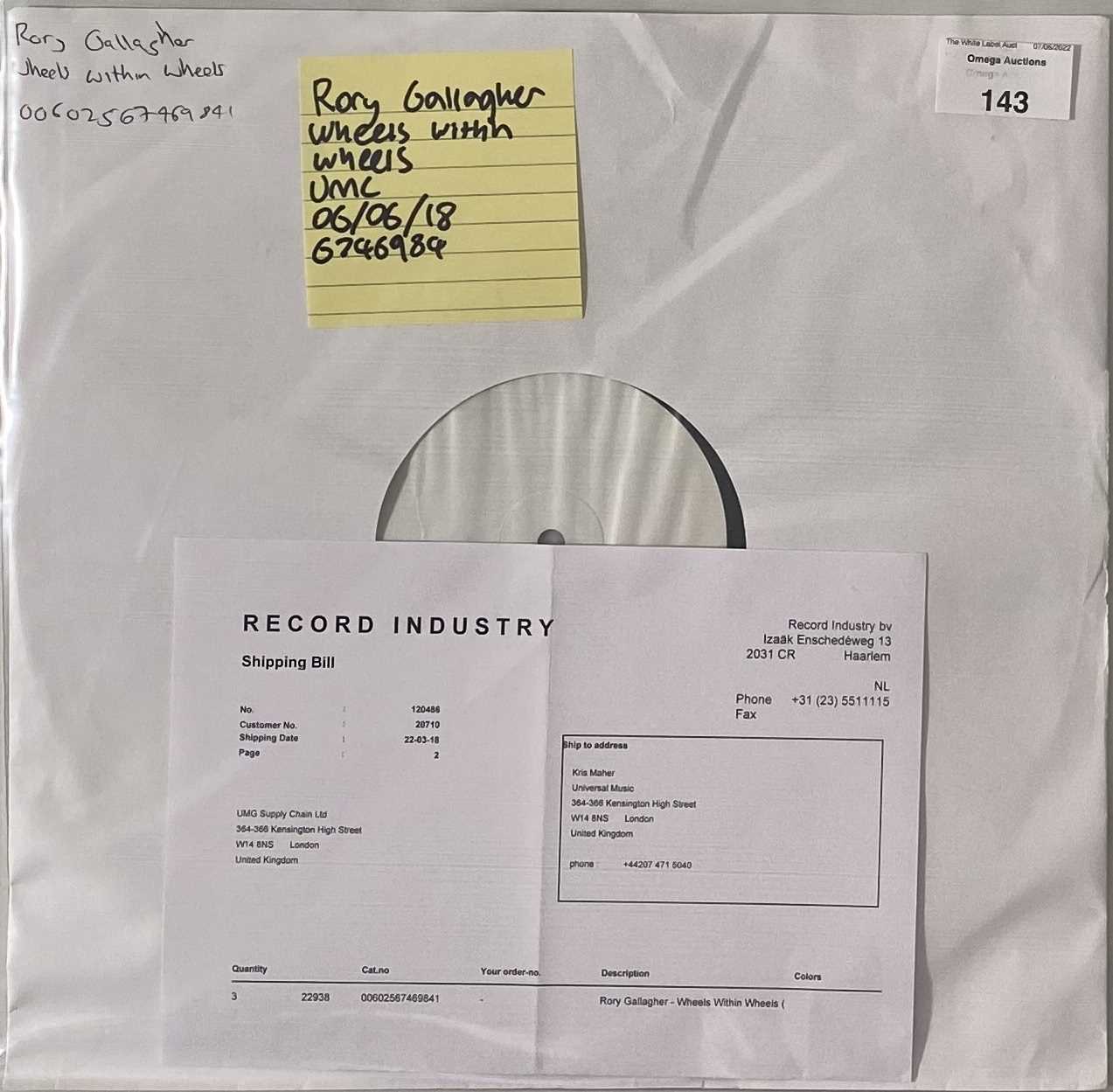 Lot 143 - RORY GALLAGHER - WHEELS WITHIN WHEELS LP (2018 - UMC 6746984)