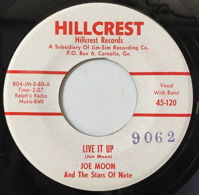 Lot 166 - JOE MOON - LIVE IT UP/ SHE'S GONE 7" (ROCKABILLY - HILLCREST 45-120)