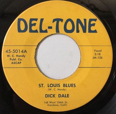 Lot 238 - DICK DALE - ST LOUIS BLUES/ JESSIE PEARL 7" (SURF/ ROCKABILLY - DEL-TONE 45-5014)