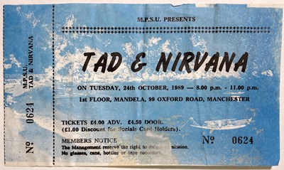 Lot 190 - NIRVANA - A RARE 1989 TICKET STUB.