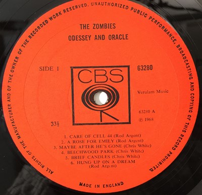 Lot 180 - THE ZOMBIES - ODESSEY AND ORACLE LP (ORIGINAL UK MONO COPY - CBS 63280)