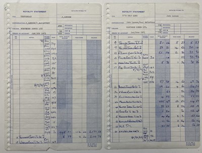 Lot 504 - THE BEATLES - ROYALTY STATEMENTS.