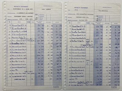 Lot 505 - THE BEATLES - ROYALTY STATEMENTS.