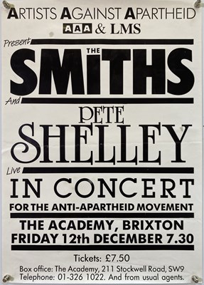 Lot 484 - THE SMITHS - A POSTER FOR THEIR FINAL CONCERT, 1986.