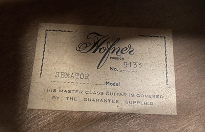 Lot 36 - 1959 HOFNER SENATOR ELECTRIC ARCHTOP GUITAR.