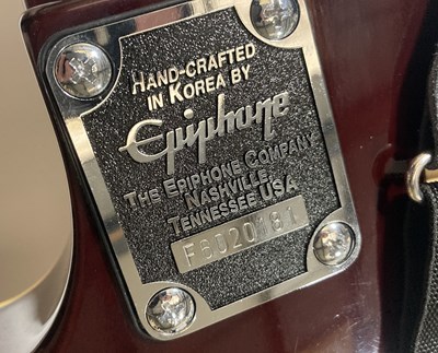 Lot 37 - FRANNY BEECHER (BILL HALEY & THE COMETS) SIGNED EPIPHONE LES PAUL.