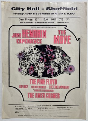 Lot 437 - JIMI HENDRIX / PINK FLOYD / THE MOVE ORIGINAL SHEFFIELD HANDBILL.
