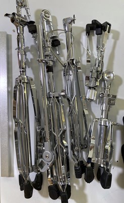 Lot 25 - DRUM EQUIPMENT (CYMBALS, STANDS, DRUMSTICKS).