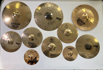 Lot 25 - DRUM EQUIPMENT (CYMBALS, STANDS, DRUMSTICKS).