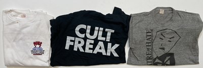 Lot 591 - BILLY DUFFY / THE CULT - OWNED AND WORN EARLY CULT T-SHIRTS.
