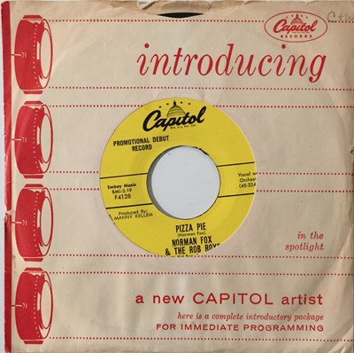 Lot 185 - NORMAN FOX & THE ROB ROYS - PIZZA PIE/ DREAM GIRL 7" (US PROMO - CAPITOL F4128)