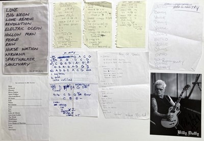 Lot 597 - BILLY DUFFY / THE CULT - SETLISTS AND GUITAR TABS.