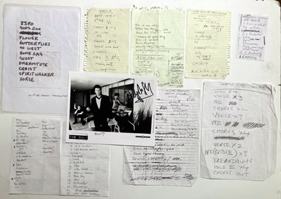 Lot 598 - BILLY DUFFY / THE CULT - SET LISTS / GUITAR NOTATION.
