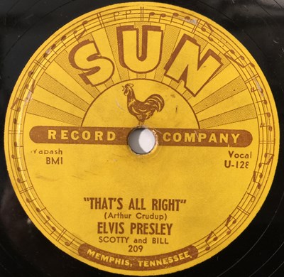 Lot 292 - ELVIS PRESLEY - SUN 209 - THAT'S ALL RIGHT/BLUE MOON OF KENTUCKY - ORIGINAL US 10" 78PM RECORDING