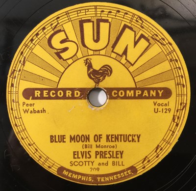 Lot 292 - ELVIS PRESLEY - SUN 209 - THAT'S ALL RIGHT/BLUE MOON OF KENTUCKY - ORIGINAL US 10" 78PM RECORDING